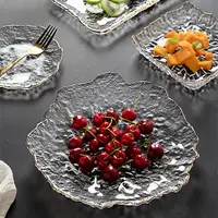 在飛比找樂天市場購物網優惠-水果盤客廳家用高檔水晶玻璃透明輕奢ins風糖果零食盤蔬菜沙拉