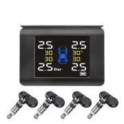 4 Internal Sensors Wireless Solar TPMS LCD Car Tire Pressure Monitoring System (for: Fiat)