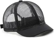 [Generic] Breathable Full Mesh Baseball Cap for Men, Women, Lightweight Trucker Hats Outdoor Sports Wear Black