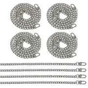 47.2" Flat Purse Chain 8 Pack Black Purse Strap Handbag Chains Straps