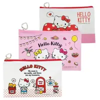 在飛比找樂天市場購物網優惠-小禮堂 Hello Kitty 磨砂扁平收納袋 (3款隨機)