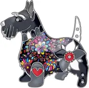 [DUOWEI] 6 Colors Cute Scottish Dog Brooch Pins Dress Clothes Jewelry Gifts Dog Collection for Women Girls