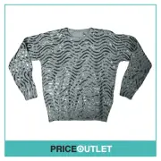 Christopher Kane - Grey and Black Foil Print Jumper - Size 10 - BRAND NEW WITH T