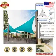 Protective Turquoise Triangle Sun Shade Sail 14' - 200GSM & Easy Installation