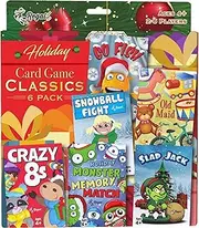 Regal Games Holiday Kids Card Games Edition Including Old Maid, Go Fish, Slapjack, Crazy 8's, Snowball Fight, Holiday Monster Memory Match