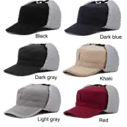 Men Winter Fleece Warm Hats with Visor Army Military Windproof Earflap Skull Cap