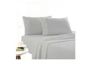 Park Avenue Mega Queen Bed Flannelette Fitted Sheet Set 175GSM Egypt Cotton Ash