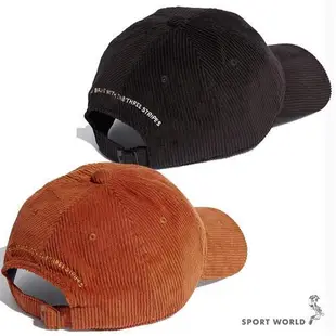 Adidas 帽子 老帽 燈芯絨 黑/棕【運動世界】IB2664/II3507