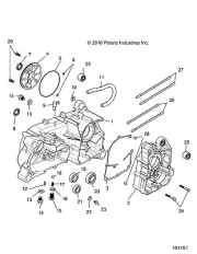 Polaris CRANKCASE, LH, Genuine OEM Part 3050019, Qty 1