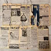 10 Handmade Junk Journal Tags Advertisements Hang tags Embellishments Vintage