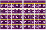 Numbered Pocket Chart Numbered Classroom Pocket Chart for 60 Cells Classroom with Cell Phone Storage Bag Cell Phone Bag Hanging Wall Hanging Employee Storage Bag-Purple