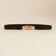 Chunky Chain Elastic Belt Black & Gold - 60-80cm