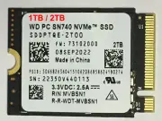 WD PC SN740 1TB 2TB M.2 2230 SSD NVMe PCIe4x4 For Microsoft Surface Steam Deck