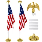 Shimeyao 2 Pack 8 ft Indoor Flag Pole Set Indoor Flag Pole with Base and Eagl...