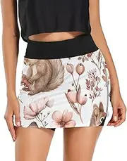 [RPLIFE] Abstract Colorful Print Golf Tenni Skort, Mini Skirt with Pocket, Skirts for Women Trendy Summer, Cute Squirrel, Medium