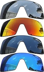 [Acefrog] 1.6MM Polarized Replacement Lenses for Oakley Sutro OO9406 Sunglasses, Upgraded Material, Polycarbonate 4 Pairs Pitch Black + Star Silver + Winter Sky + Jaffa Orange