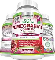 Premium Pomegranate Juice Powder Supplement 1200mg, Supports Healthy Blood Pressure, Joints, Skin & Anti Aging with Bioperine Black Pepper, Powerful Antioxidant with Vitamin C & K, 120 Vegan Capsules
