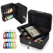 - Convertible Small Cash Box with Removable Money Tray - Durable Lock Box wit...