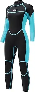 3mm Full Wetsuit for Women - Neoprene Dive Skin Back Zip Scuba Diving Suit for Diving Snorkeling Surfing Swimming