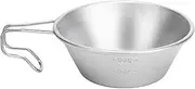 Camping Cup Backpacking Bowl Cup Stainless Steel with Hook Shape Handle for Outdoor Travel Picnic High Quality 304 Stainless Steel Durable Measuring Scale Portable Design for (Silver Snow Bowl)