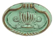 (12 Pack) 2-3/8" Oval Bail Pull with Decorative Crown Center Verdigris