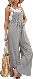 Zontroldy Bib Overalls Women Cotton Loose Summer Wide Leg Pants Jumpsuit Rompers for Women