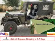 Complete Canvas Soft Top For JEEP WILLYS MB GPW Hotkiss OD Green/Brown/Black