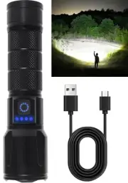 LED Rechargeable Flashlights High Lumens with Zoomable, Super Bright Tactical...