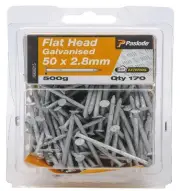 Paslode FLAT HEAD NAILS Galvanised AUS Brand - 50x2.8mm, 65x2.8mm Or 75x3.75mm