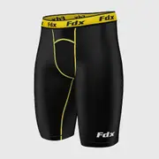 Fdx Men's BaseMax Yellow Compression Shorts Skin Tight Gym Pants