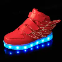 在飛比找蝦皮購物優惠-秋季兒童翅膀燈鞋LED發光鞋USB充電熒光鞋學生街舞鞋