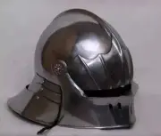 18 Gauge Steel Larp Medieval Sallet Helmet Knight Armor Helmet Replica
