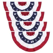 3 x 6 Ft American Pleated Fan Flag, USA Patriotic Half Fan Bunting Flag, 4th ...