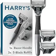 Harry's Shaving Razors for Men includes 3 Razor Blade Refills (Charcoal)