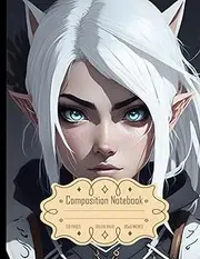 Composition Notebook College Ruled: Aesthetic Ninja Girl with White Hair and Big Doe Eyes, Ideal for Writing, Size 8.5x11 Inches, 120 Pages