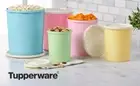 Tupperware Canisters Set of 5 Vintage Style Servalier Accordion Seals NEW