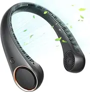 Hssio Neck Fan, Neck Fans Portable Rechargeable 4000mAh, 3 Speeds, 360° Surrounding Airflow, Faster Cooling, USB Battery Operated Personal Bladeless Neck Cooler for Travel Indoor Outdoor