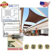 12' x 18' Brown Rectangle Sun Shade Sail with 95% UV Protection - Heavy Duty