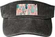 [RLDOBOFE] Sun Visor Hat Adjustable Empty Top Baseball Cap Llama Cactus Sun Hats for Women Men Sports Hats Summer Beach Cap