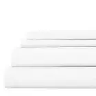 4-Piece White Geometric Microfiber California King Sheet Set