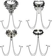[Tisancy] 12 Pcs 14G Nipple Rings and Nipple Piercing Jewelry Set Adjustable Body Piercing Nipple Chains Piercing Barbell