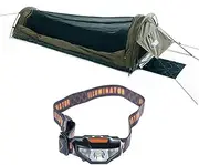 Adventure Kings Kwiky Single Swag 50mm Mattress + Illuminator LED Head Torch