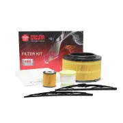 Sakura Front Wiper Blades & 4WD Filter Kit for Ford Ranger PX 2.2L 3.2L Round