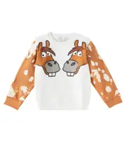 [Stella McCartney Kids] Stella McCartney Kids Printed cotton fleece sweatshirt Y 6 white