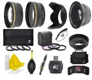 52mm 3 Lens Kit (Wide Tele Fisheye Lens) For Nikon D5500 D5300 D3300 D3200 D3100