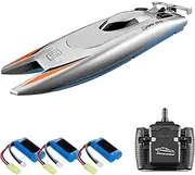 RC Boats for Adult, 25KM/H High Speed 2.4G Racing Boat 2 Channels Boats for Pools Racing Boat,Silver