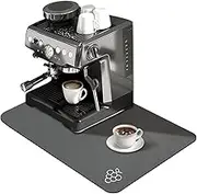 Proxima Direct 40 X 50CM Coffee Mat Hide Stain Rubber Backed Absorbent Dish Drying Mat Coffee Machine Mat Coffee Accessories for Kitchen Counter for Countertops Decor Bar Service Spill Mat