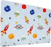 Yardwe Play Mat for High Chair Slip Floor Mat with Cartoon Design Spacious Soft for Playtime Mealtime