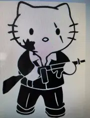 HELLO KITTY Scarface die cut Vinyl car decal sticker Tony Montana