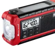 Compact Emergency NOAA Weather Radio with SOS Flashlight - Multiple Power Source